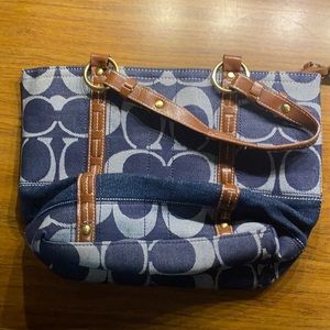 Used Denim Coach 11179 pocketbook and wristlet